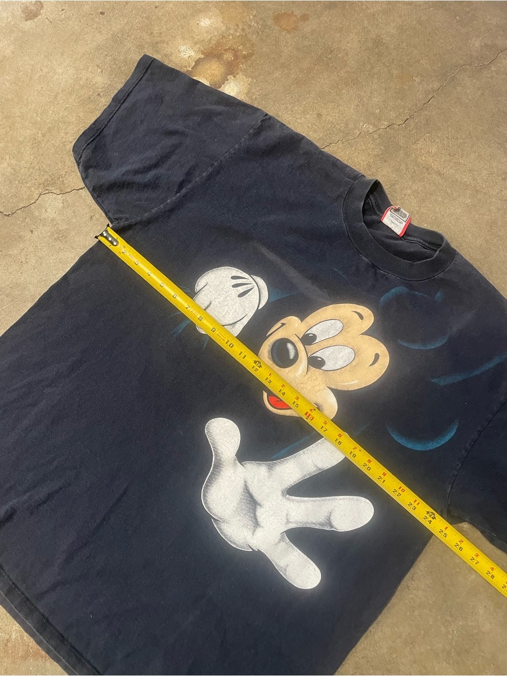 Vintage 90s Disney Big Mickey AOP Faded T-Shirt - Picture 6 of 8